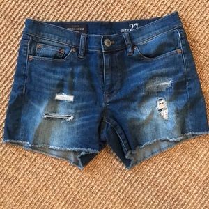 J. Crew Distressed Indigo Denim Shorts—size 27!!